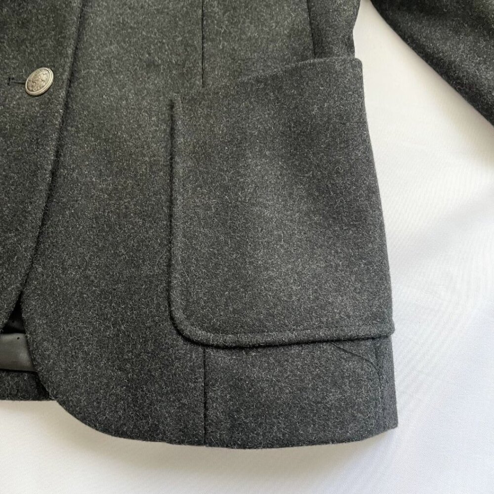 ARITZIA TALULA CHARCOAL GREY SINGLE BREASTED WOOL BLEND FELT BLAZER - 8 - Picture 9 of 11